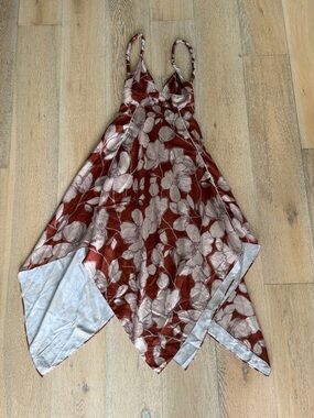 Alexis Rust and Blush Floral Slip Dress